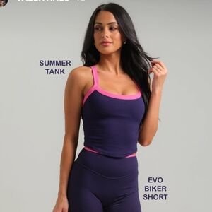 Women’s Navy & Pink Contrast Sports Tank Top